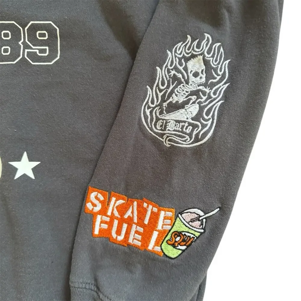 The Simpson’s Kids’ Bart Simpson “Aye Carumba”Graphic Sweatshirt Grey Size 10/12
